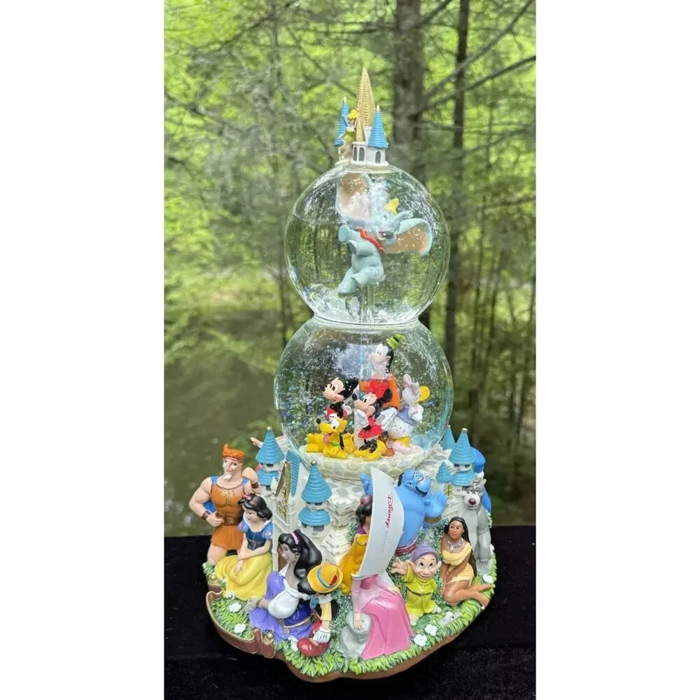 Vintage Disney “A Magical Gathering” Double Snow Globe-Music Lights Movement MIB